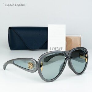 Loewe Women Sunglasses Grey Blue Mirror Pilot LW40132I 05X NEW AUTHENTIC